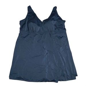 Swim365 Swimsuit Womens Plus Size 24W Black Side Pleat Swim Dress One Piece